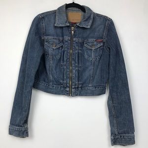 Guess Jeans Vintage Denim cropped Jean Jacket Sz L